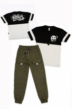 Conjunto Pant Verde Cortes PK + Camiseta Textura Cortes