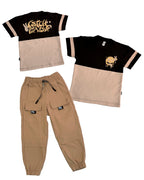 Conjunto Pant Caqui Cortes PK + Camiseta Textura Cortes