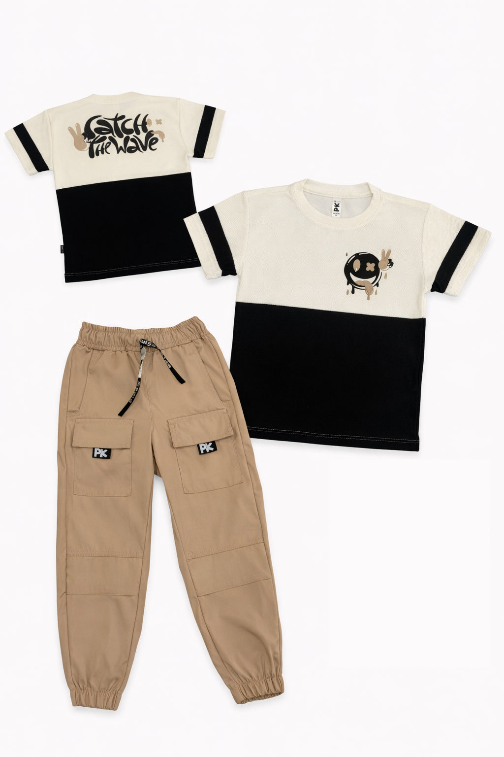 Conjunto Pant Caqui Cortes PK + Camiseta Textura Cortes