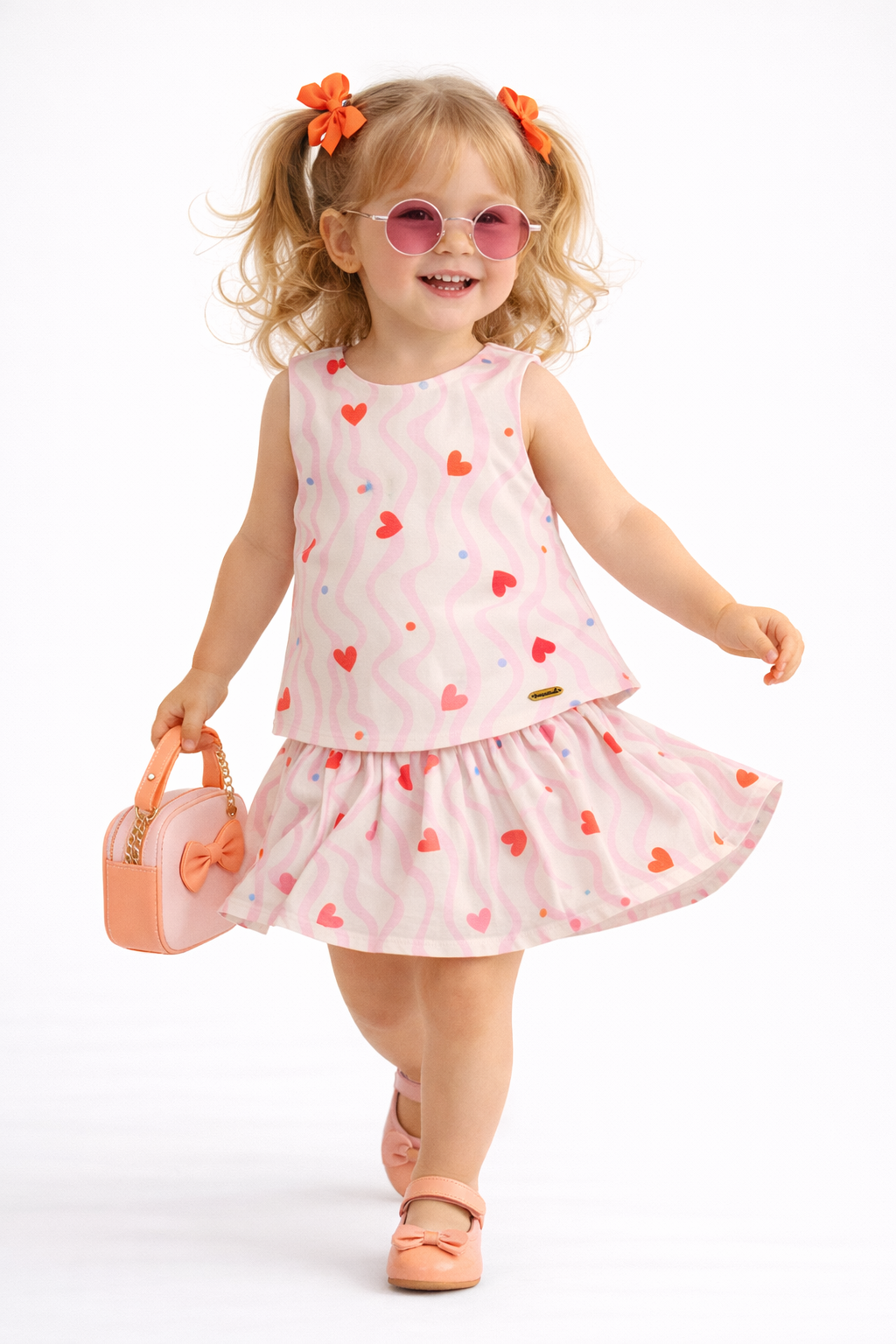 Conjunto Falda Hearts girls