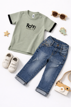 Conjunto Jean + Camiseta Texturas Daimon
