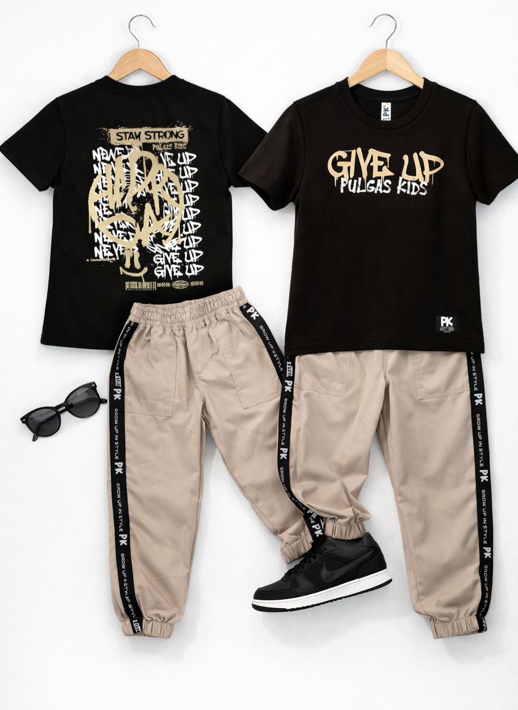 Conjunto Jogger Caqui Antifluido PK + Camiseta