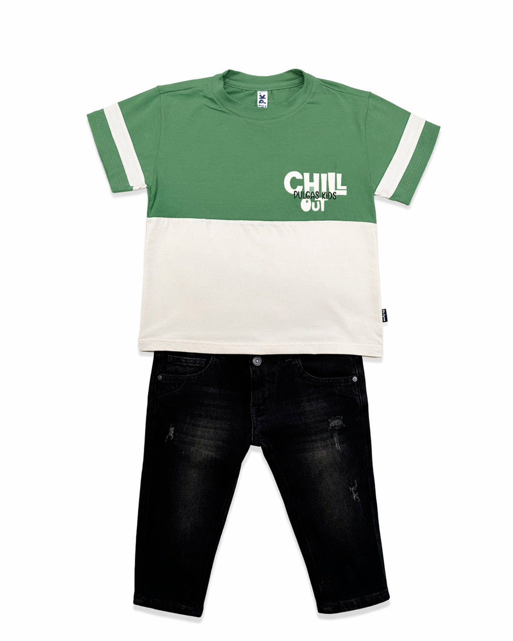 Conjunto Oreo Jean Negro + Camiseta Cortes