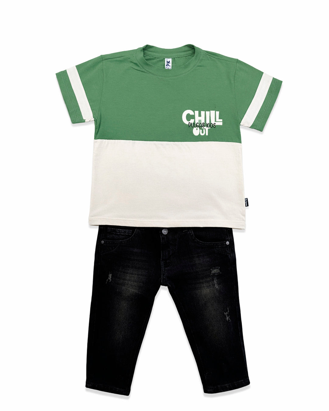 Conjunto Oreo Jean Negro + Camiseta Cortes