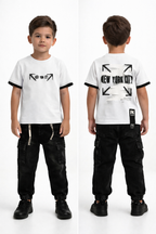 Conjunto Pantalón Cargo Oreo + Camiseta New York