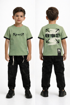 Conjunto Pantalón Cargo Oreo + Camiseta New York
