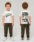 Conjunto Pant Verde Cortes PK + Camiseta Textura Oversize