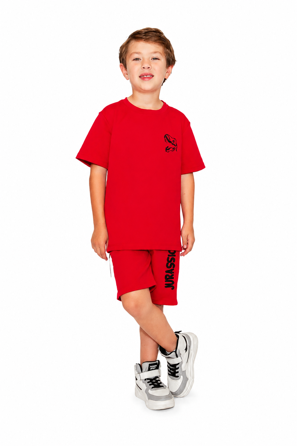 Conjunto Infantil Bermuda Qatar Jurassic