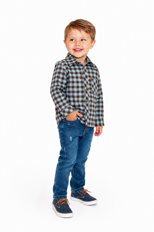 Conjunto DENIM Leñadora Manga Larga