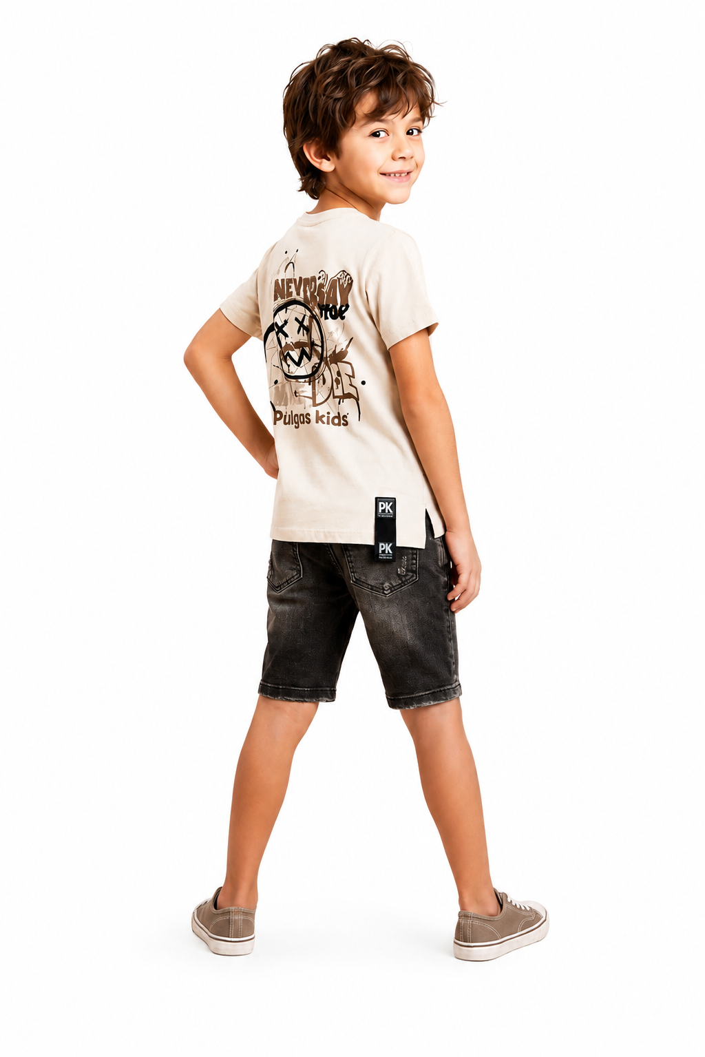 Conjunto Bermuda Denim Oreo + Camiseta Algodón
