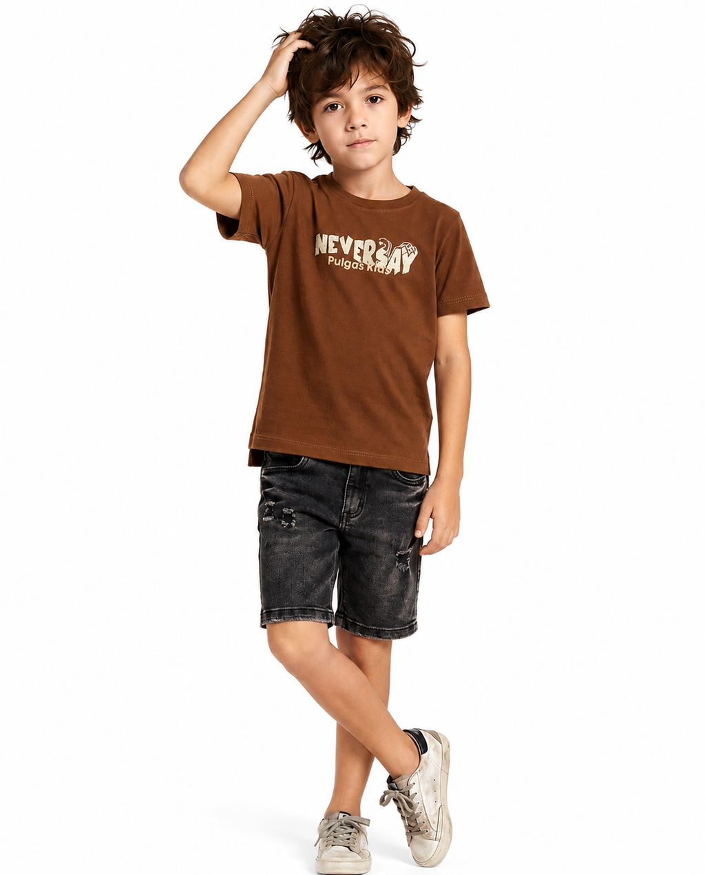 Conjunto Bermuda Denim Oreo + Camiseta Algodón