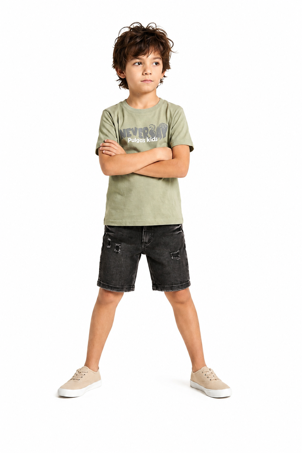 Conjunto Bermuda Denim Oreo + Camiseta Algodón