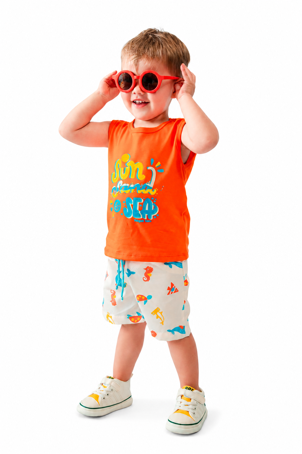 Conjunto Summer Naranja Antifluido Bermuda