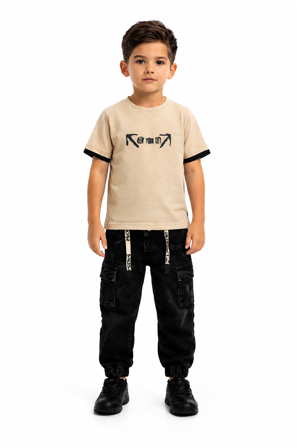 Conjunto Pantalón Cargo Oreo + Camiseta New York
